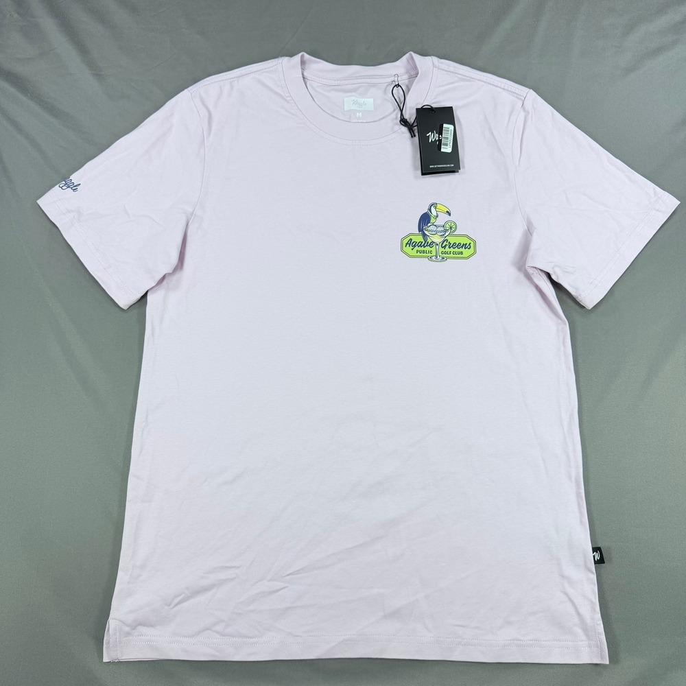 Waggle Mens M Pink Cotton Fairway‎ Fiesta Agave Greens Golf Graphic T-Shirt NWT